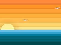 papercraft sunset